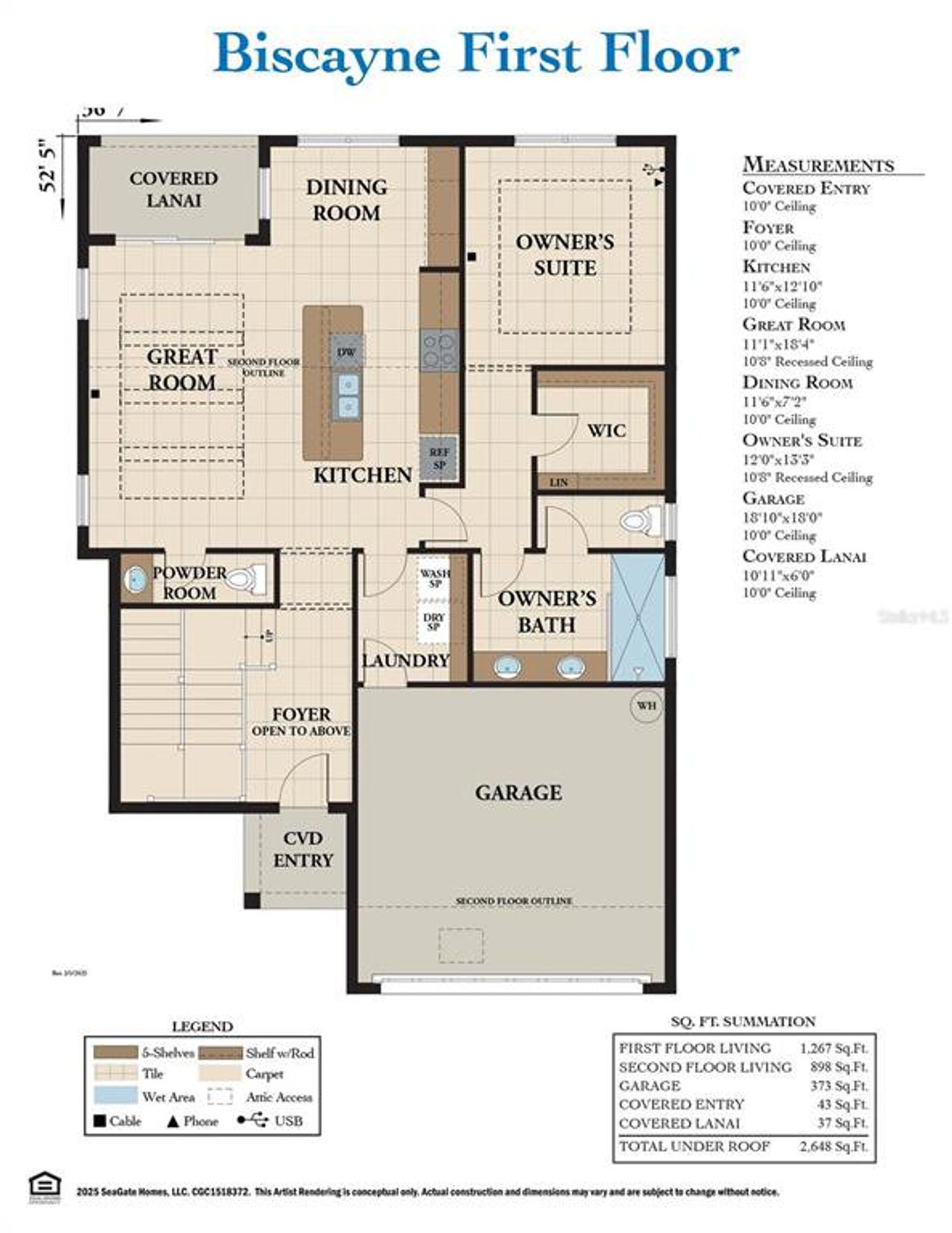 2D floor plan layout of this home in Beachview Cove, Ormond Beach, FL (Image 2).