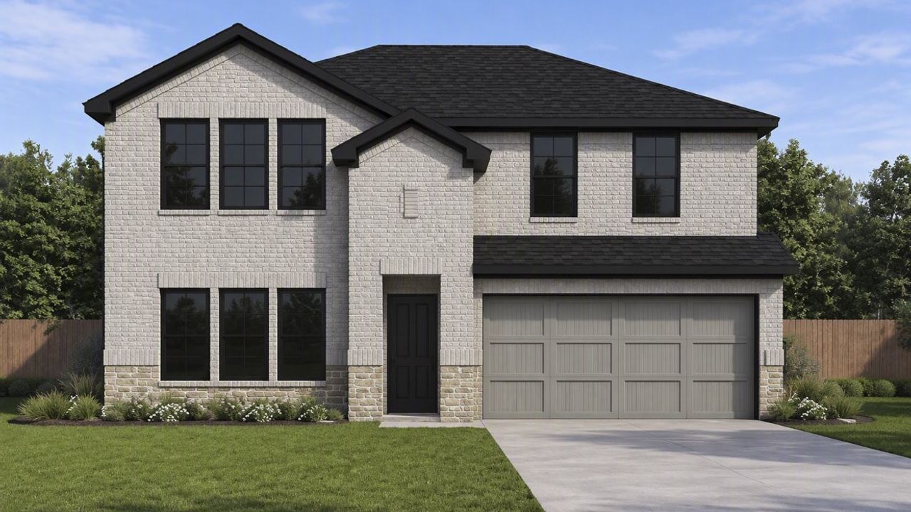 Representative exterior photo of a completed home built from the Perry by D.R. Horton in Cottonwood, Dorchester, TX (Image 2).