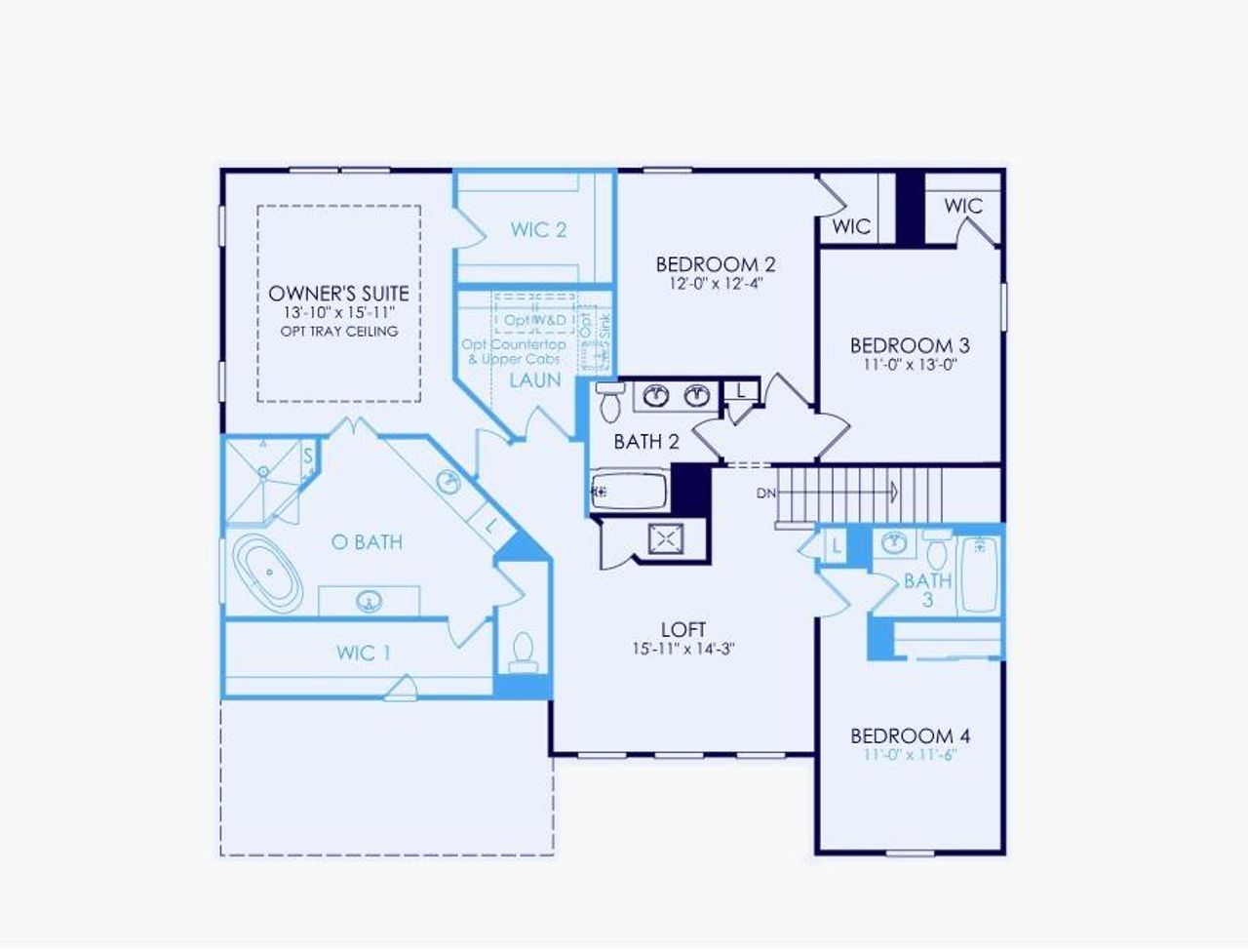 2D floor plan layout of this home in Rose Creek, Cumming, GA (Image 2).