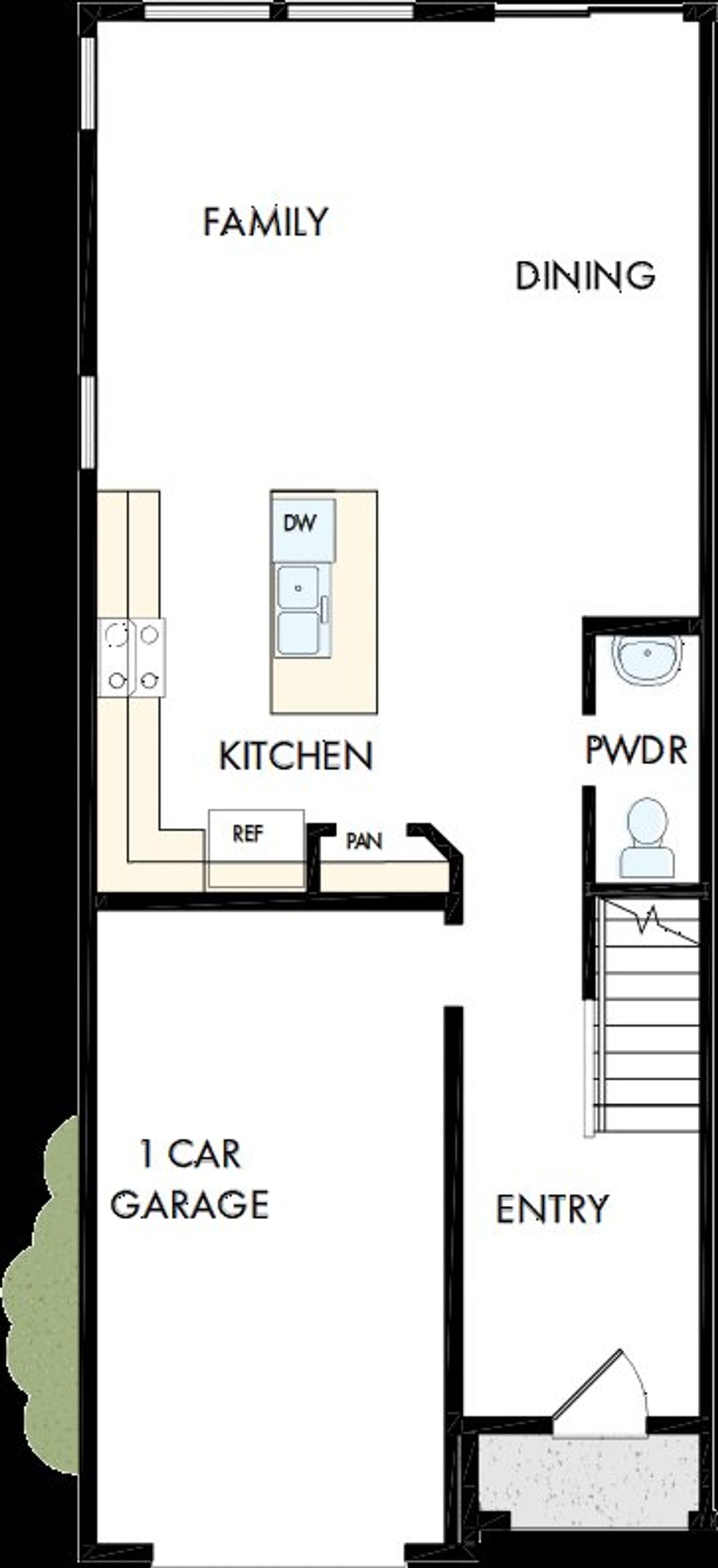 2D floor plan layout of this home in Nexus Townhomes, Gallatin, TN (Image 2).