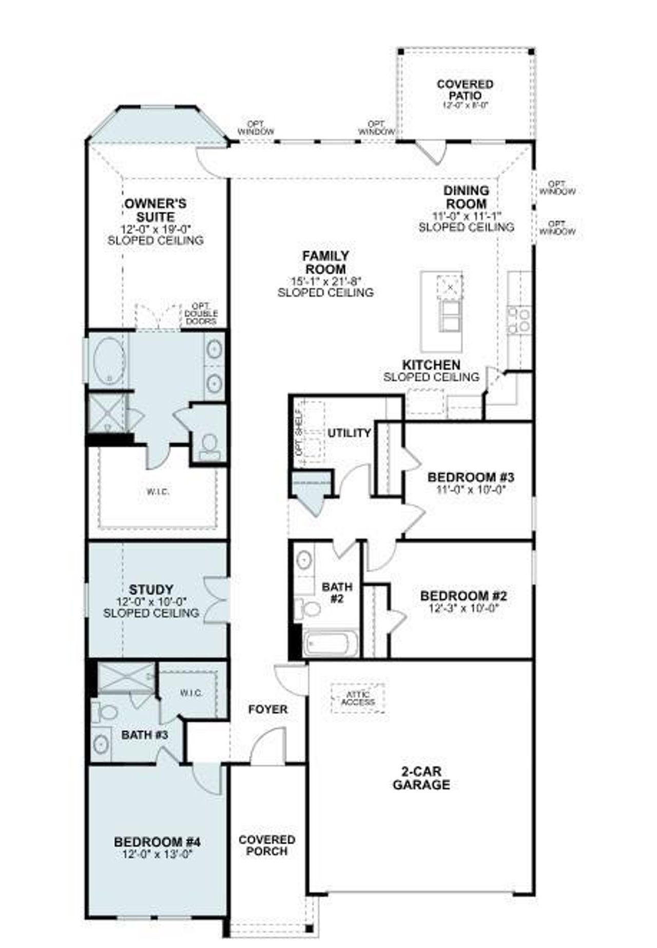 2D floor plan layout of this home in Pinewood at Grand Texas, New Caney, TX (Image 2).