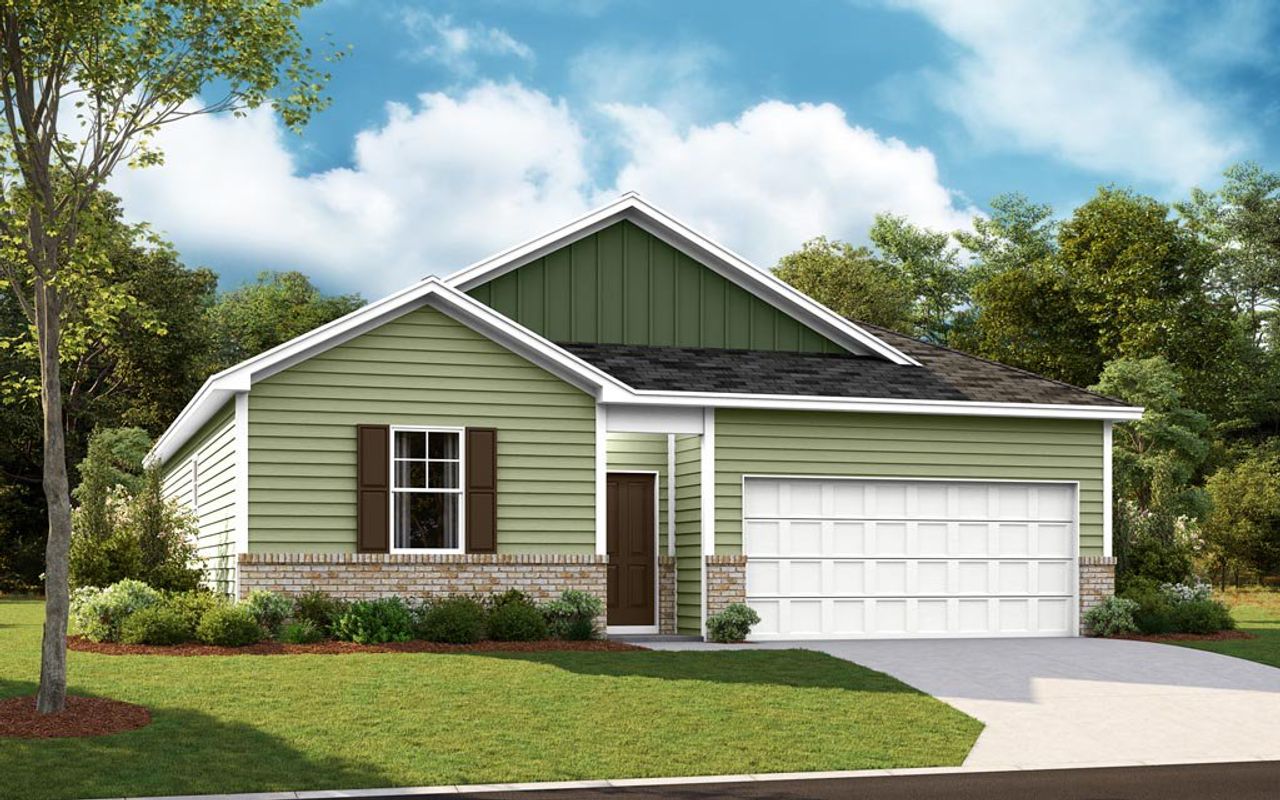 Representative exterior photo of a completed home built from the Freeport by D.R. Horton in Crescent Ridge, Niota, TN (Image 2).