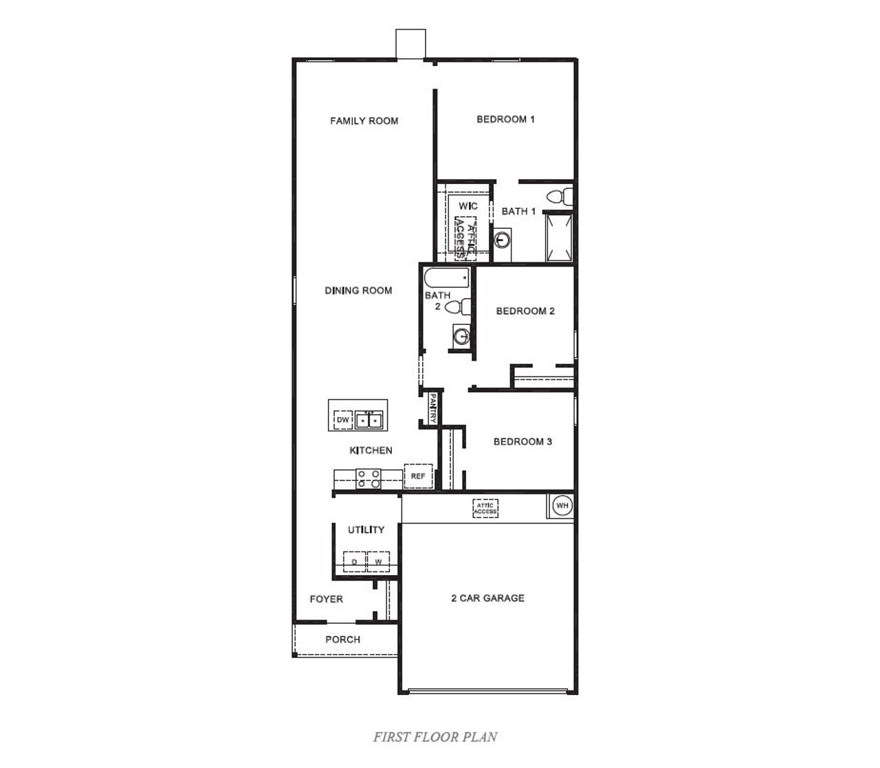 2D floor plan layout of this home in Waldron Estates, Corpus Christi, TX (Image 2).
