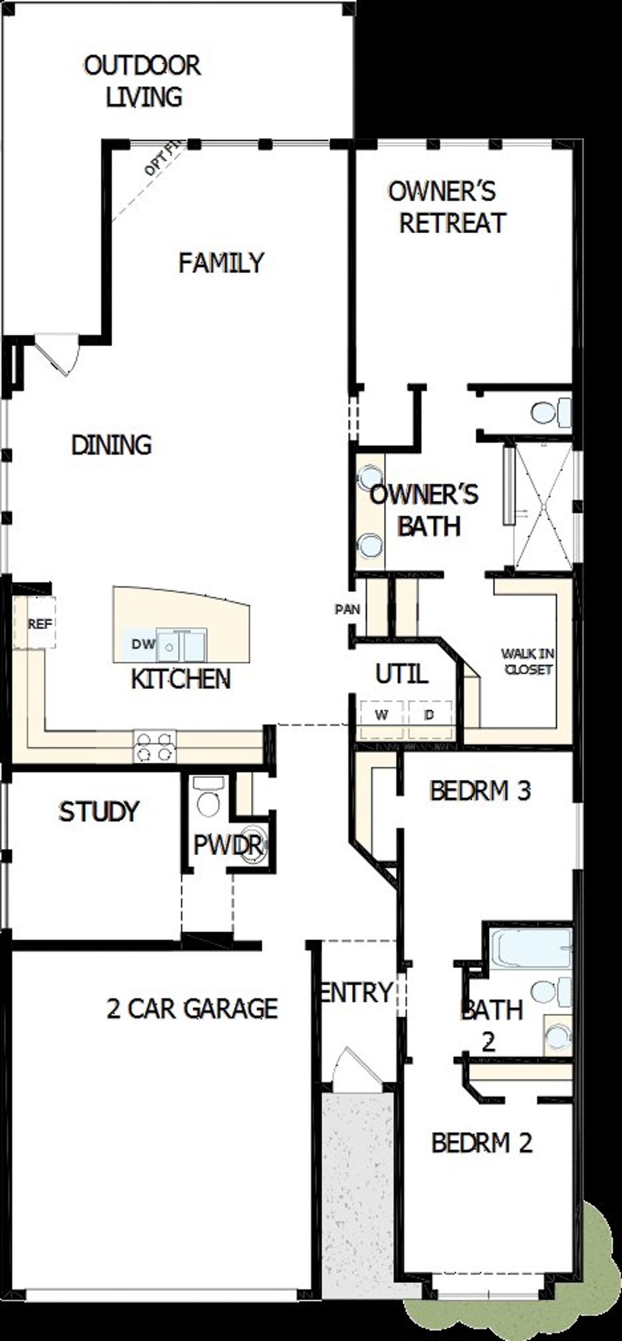 2D floor plan layout of this home in Grange 45' Homesites, Katy, TX (Image 2).