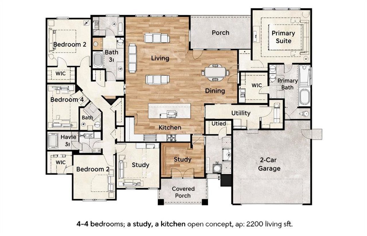 2D floor plan layout of this home in , Caddo Mills, TX (Image 2).
