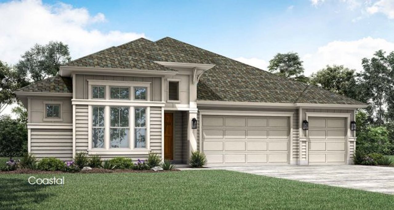 Representative exterior photo of a completed home built from the Colina 2334 by Dostie Homes in Marshes of Madeira, St. Augustine, FL (Image 2).