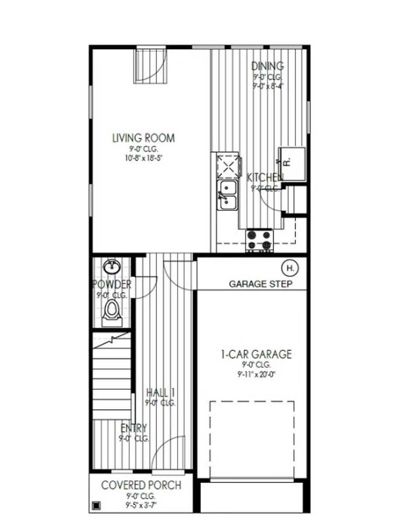 2D floor plan layout for the Prairie by Home Creations in Santa Fe, Cleveland, TX (Image 2).