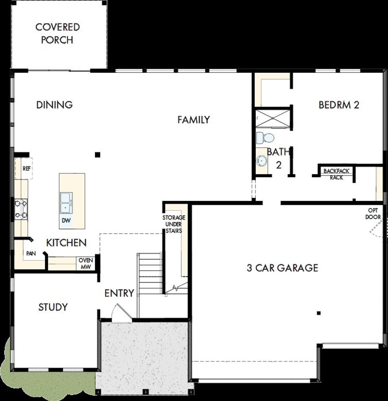 2D floor plan layout of this home in Serenity - The Park Collection, Fuquay Varina, NC (Image 2).