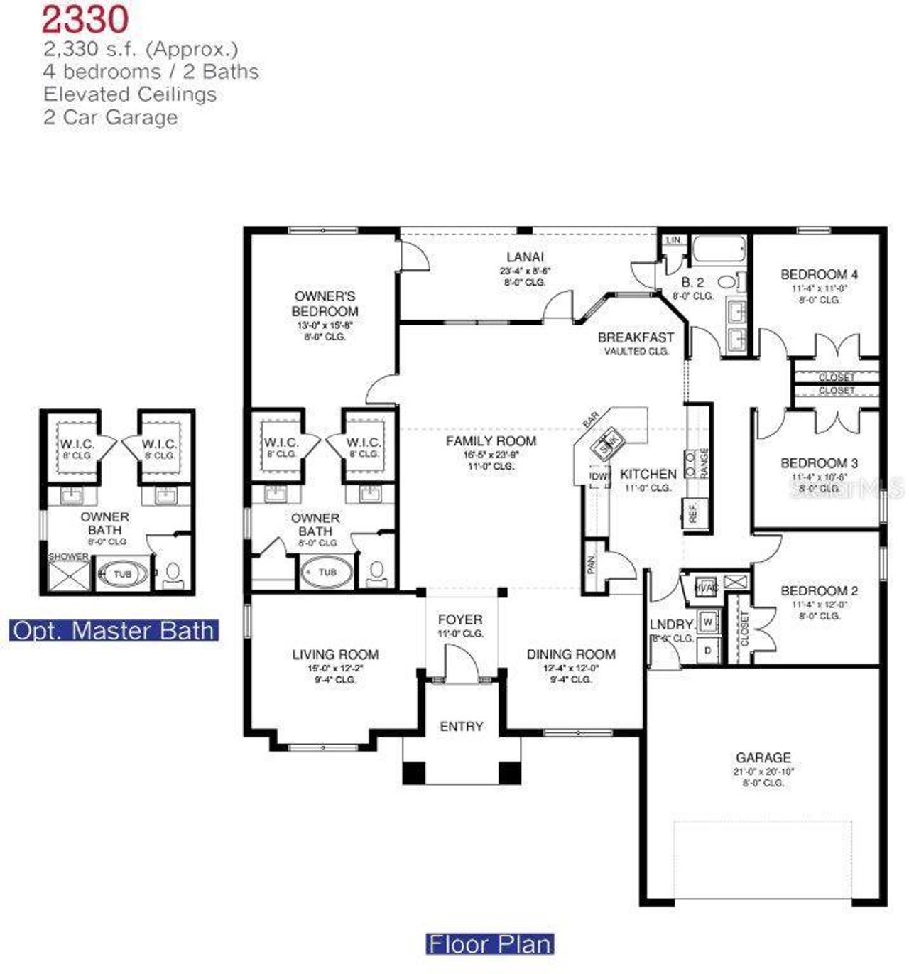 2D floor plan layout of this home in Spring Hill, Spring Hill, FL (Image 2).