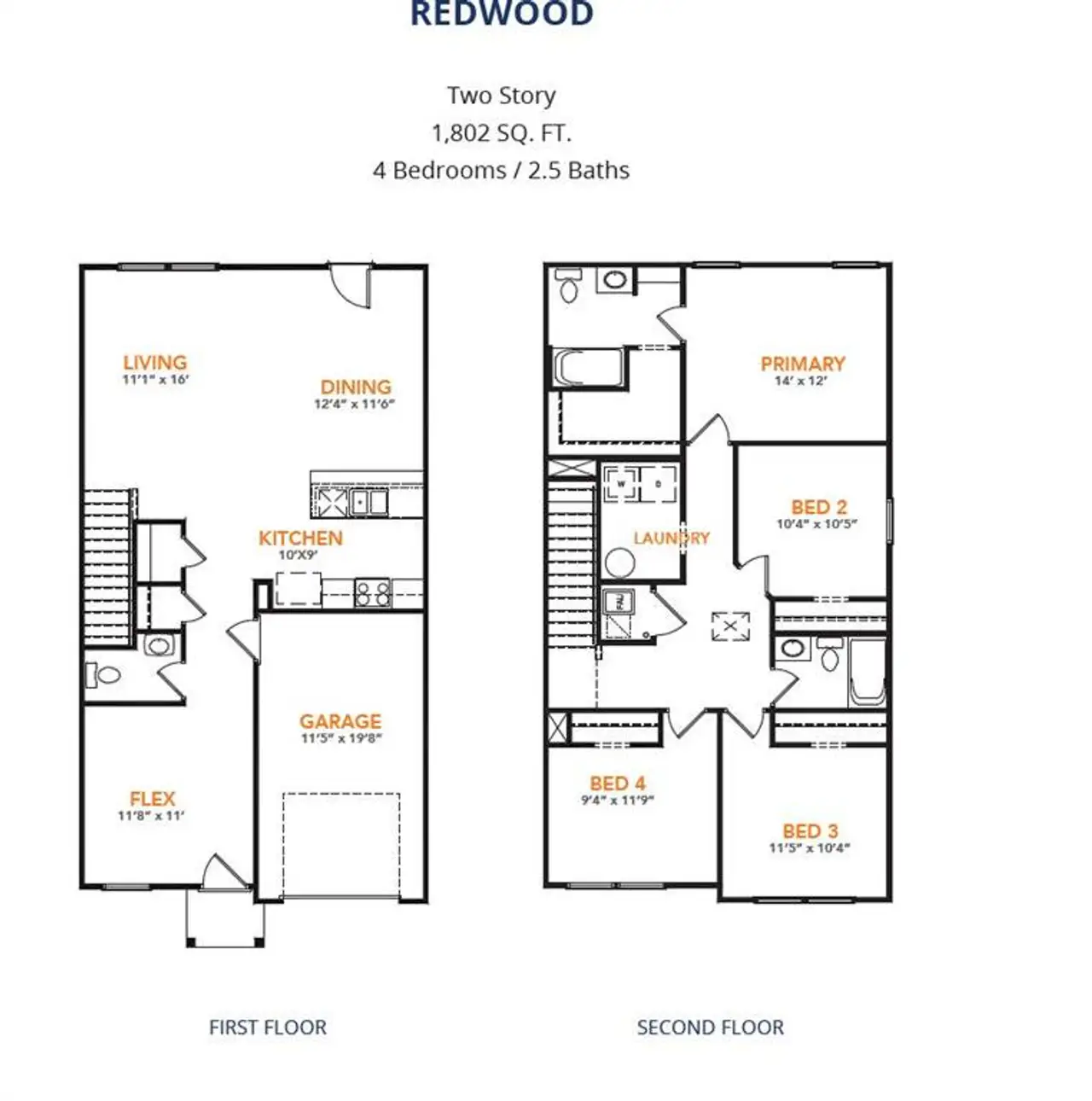2D floor plan layout of this home in Treaty Oak, Granbury, TX (Image 2).