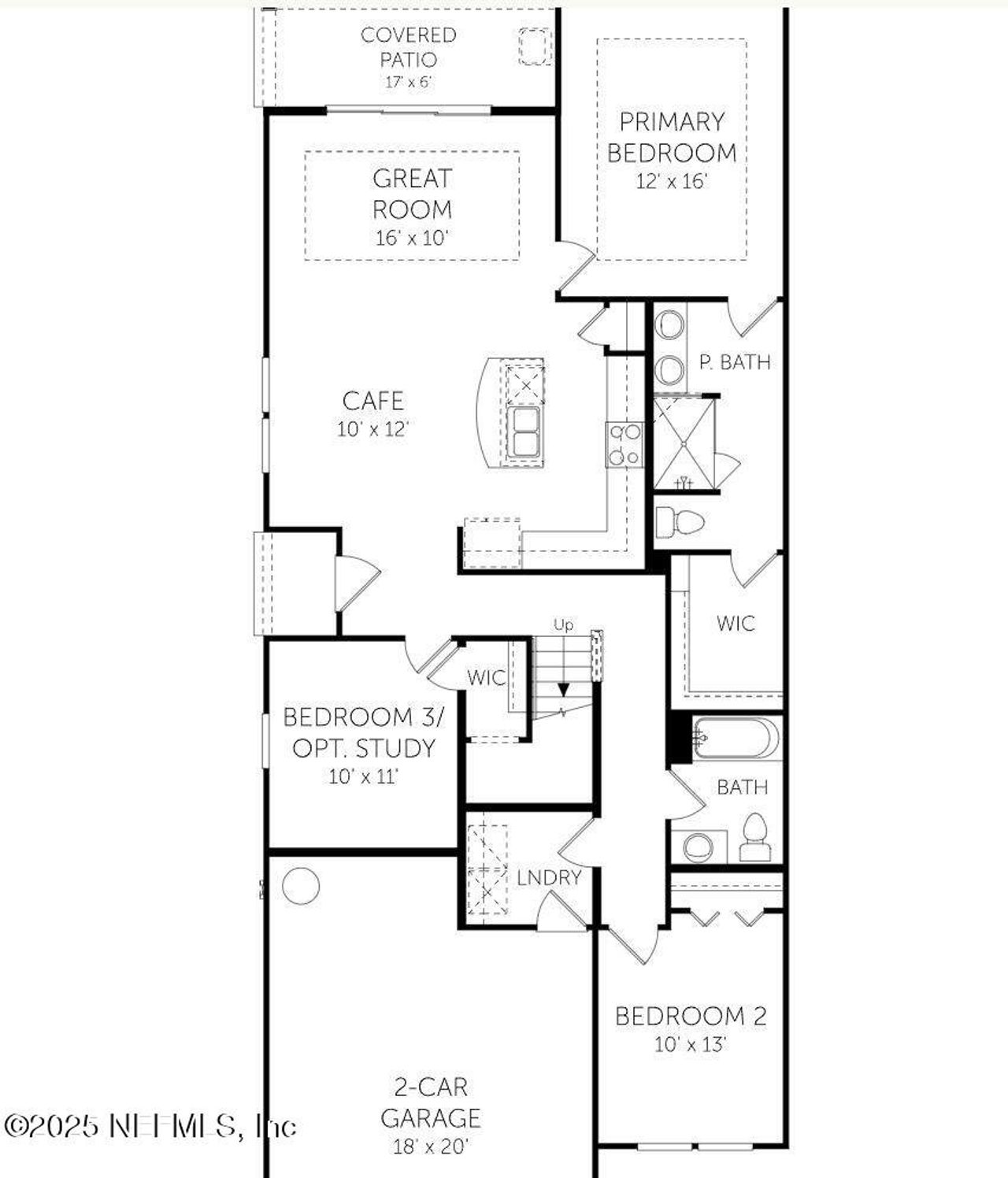 2D floor plan layout of this home in Brook Forest, St. Augustine, FL (Image 2).