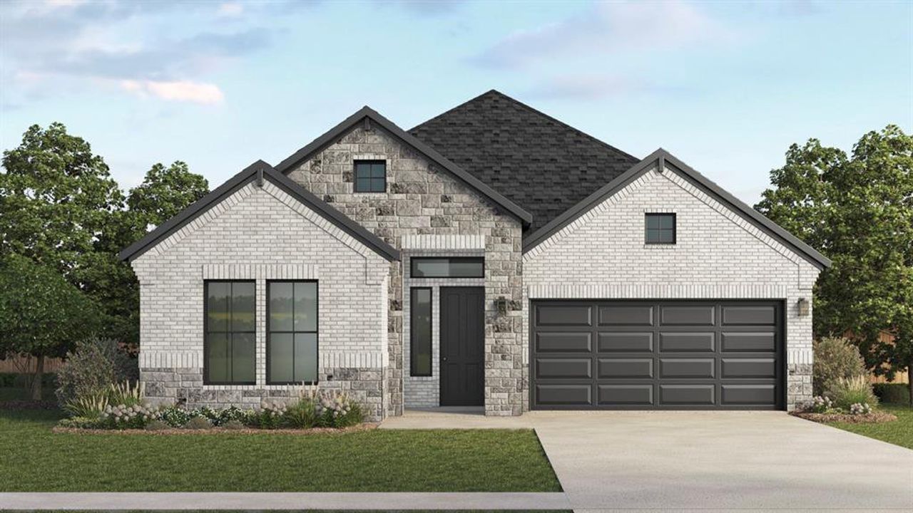 Front exterior of a new home in Clearview Ranch, Royse City, TX, highlighting curb appeal (Image 2).