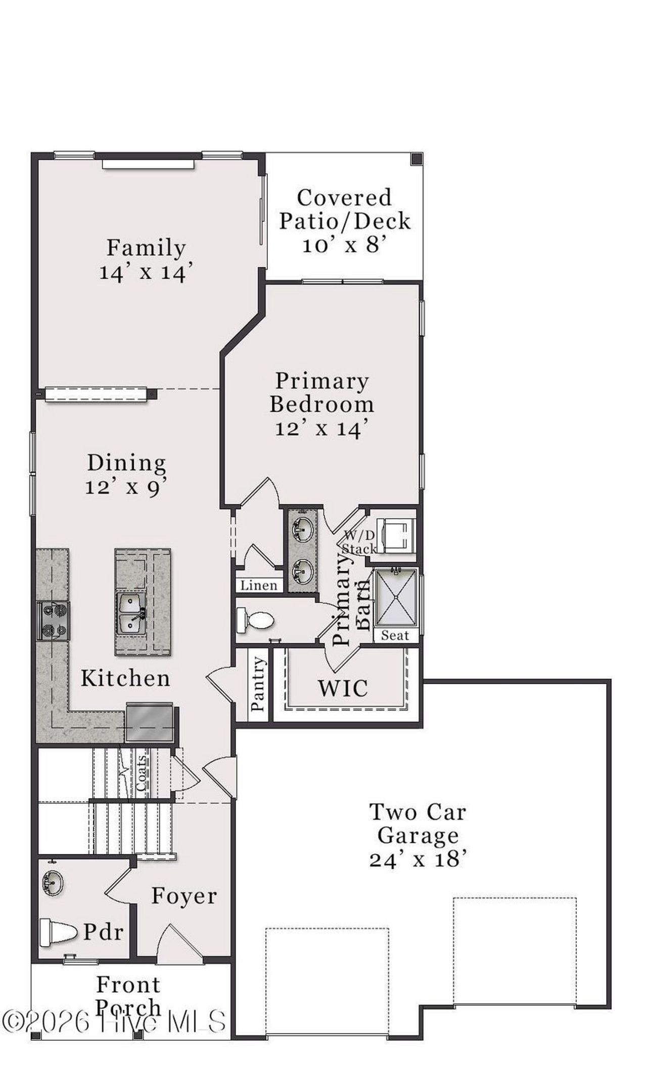 2D floor plan layout of this home in Sandy Springs, Aberdeen, NC (Image 2).