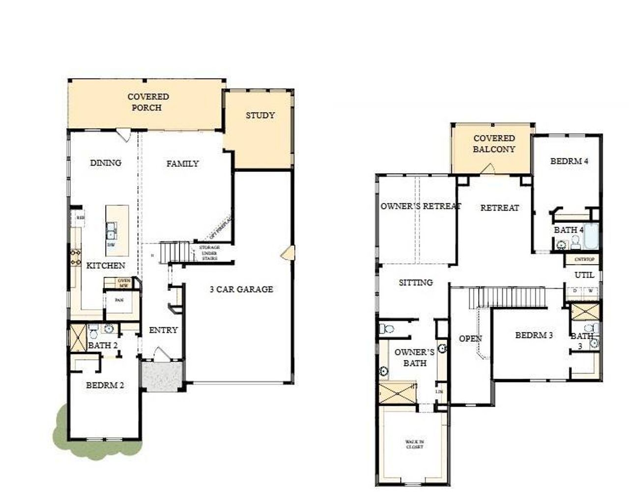 2D floor plan layout of this home in The River District – Excursion Collection, Charlotte, NC (Image 2).
