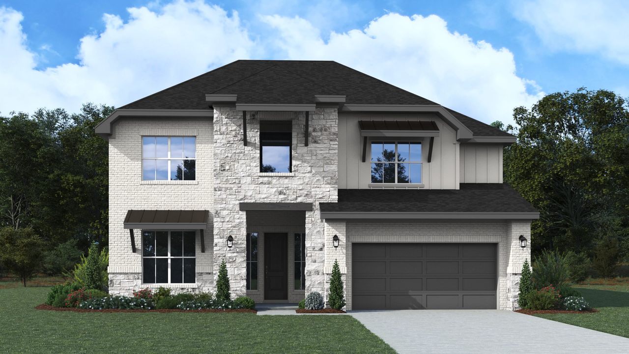 Representative exterior photo of a completed home built from the Segovia by Sitterle Homes in The Grand Prairie 60’s, Hockley, TX (Image 2).