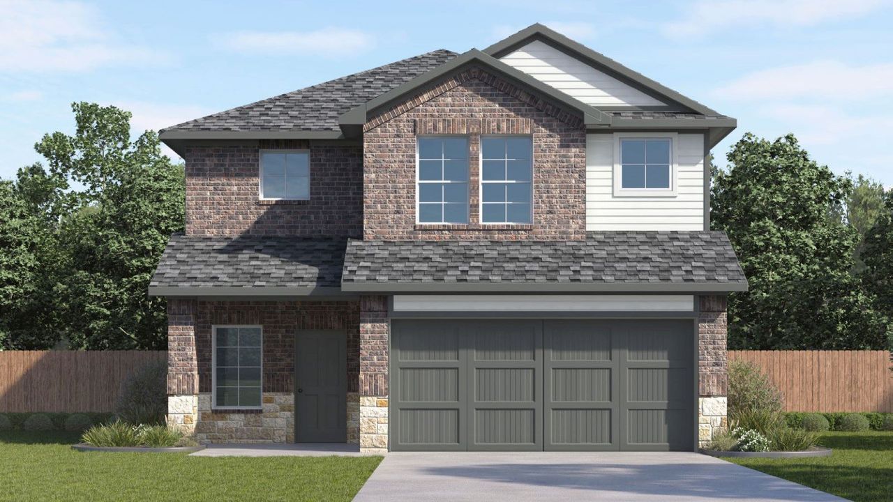 Representative exterior photo of a completed home built from the Rachael by D.R. Horton in Emberly, Beasley, TX (Image 2).