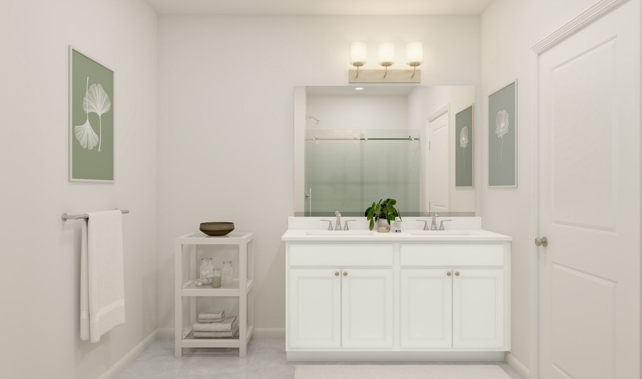 Primary bath with chrome accents