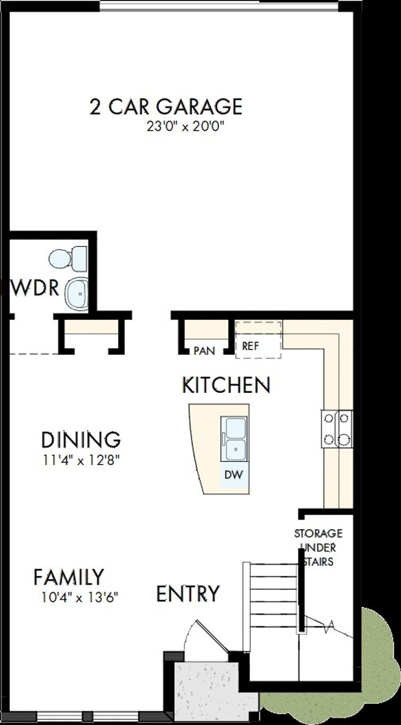 2D floor plan layout of this home in Persimmon Place - Townhomes, Wesley Chapel, FL (Image 2).