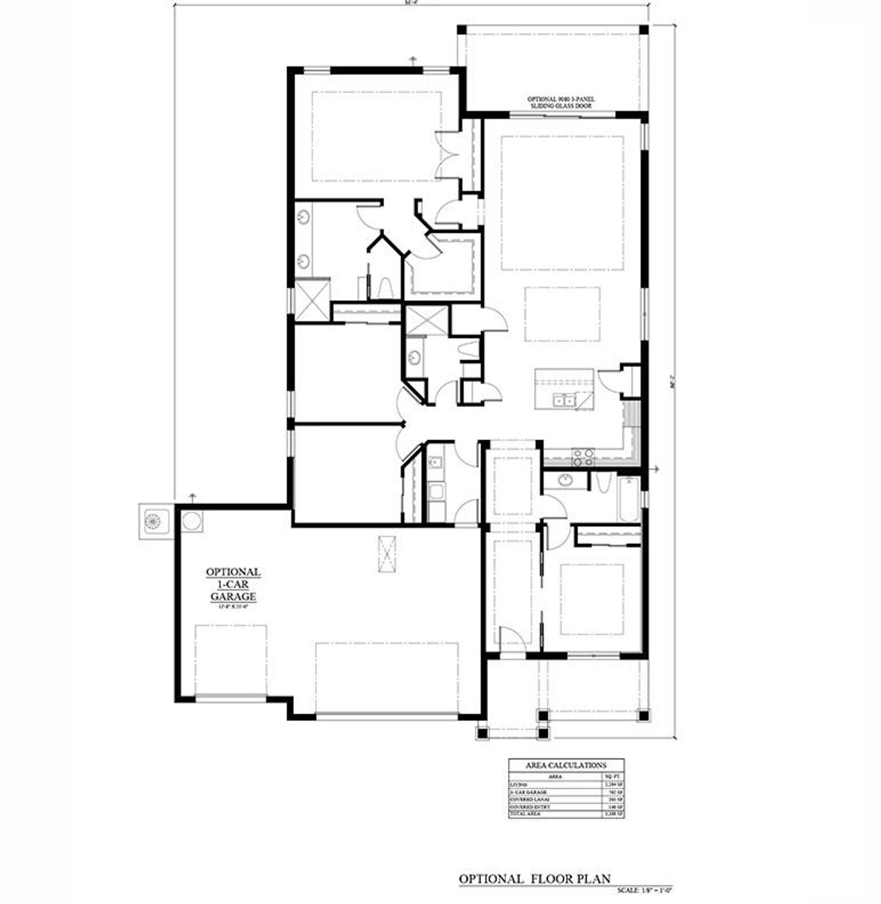 2D floor plan layout for the Villa Pisani (2-car) by Palladio Homes in Palm Bay, Palm Bay, FL (Image 2).