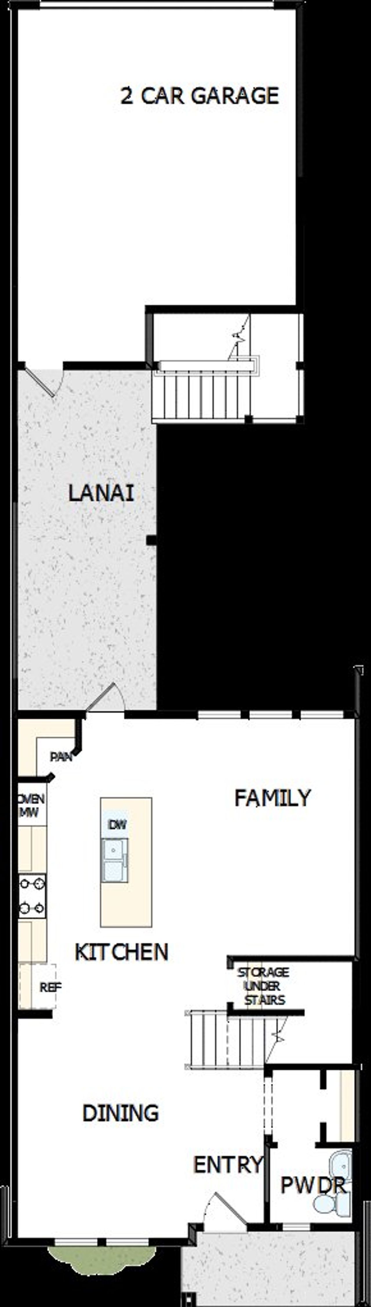 2D floor plan layout of this home in Seven Pines 24' Rear Entry Townhomes, Jacksonville, FL (Image 2).