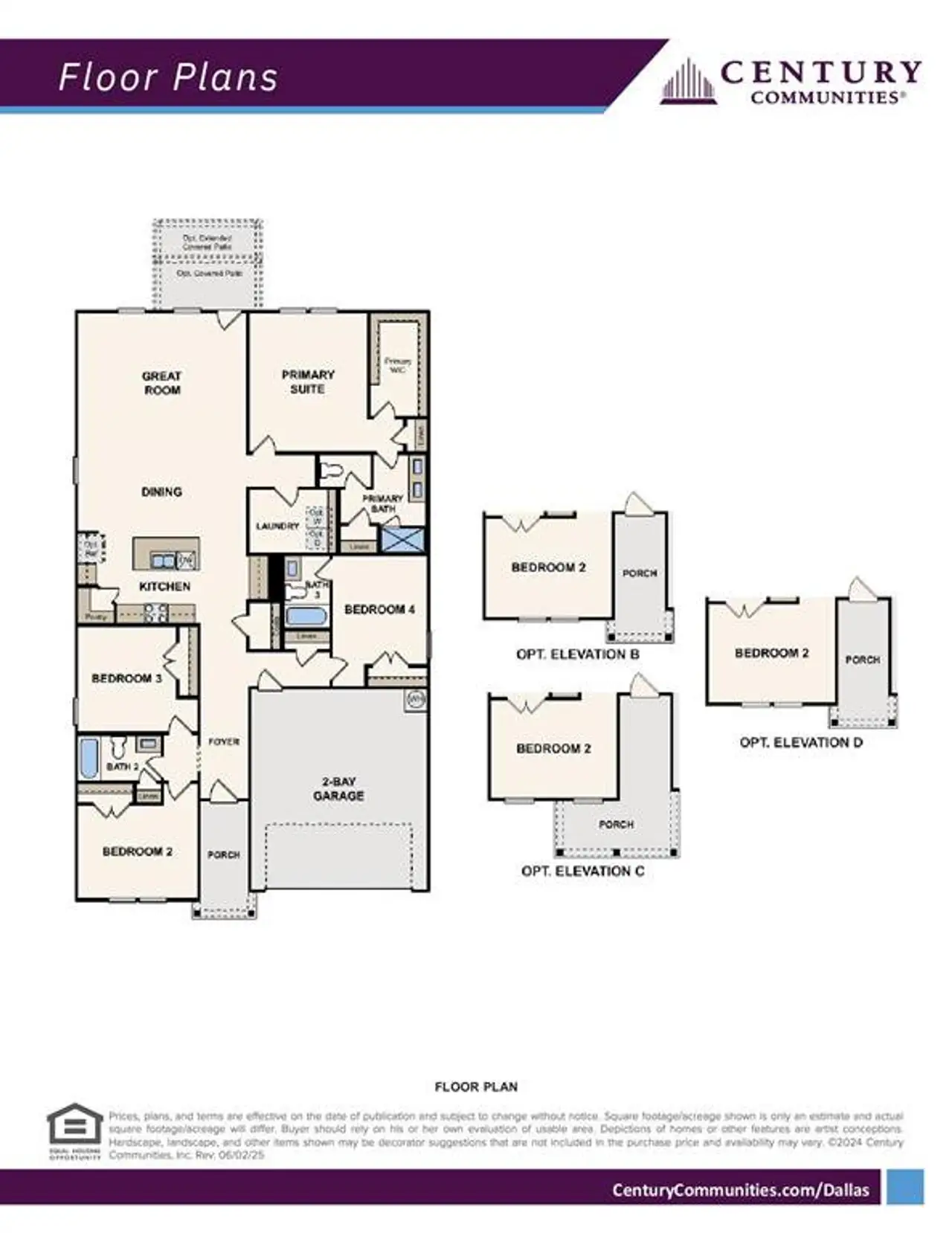 2D floor plan layout of this home in Hickory Hill, Sherman, TX (Image 2).