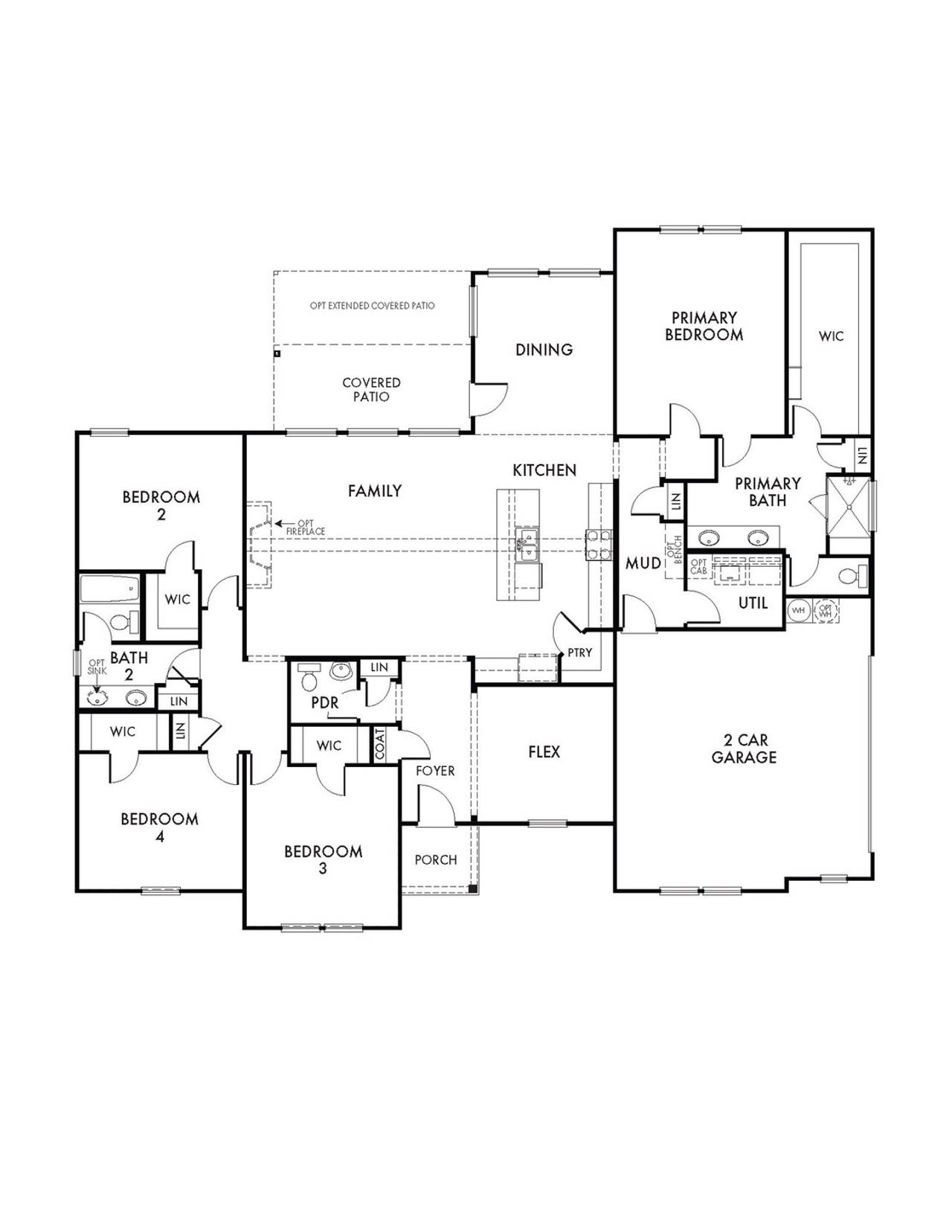 2D floor plan layout of this home in Estates of Palmer, Waxahachie, TX (Image 2).