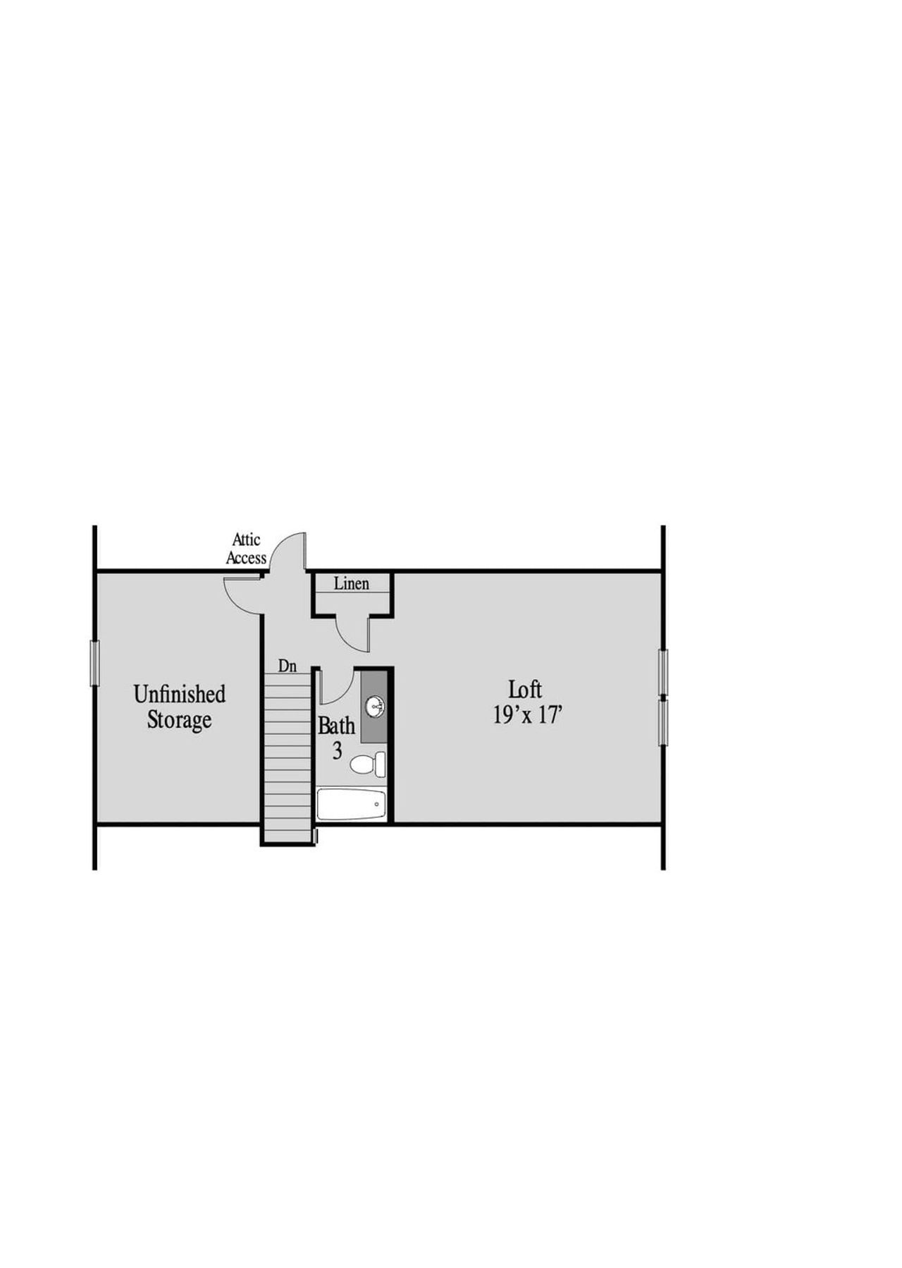2D floor plan layout for the Emerson by UnionMain Homes in Maddox Landing, Hoschton, GA (Image 2).