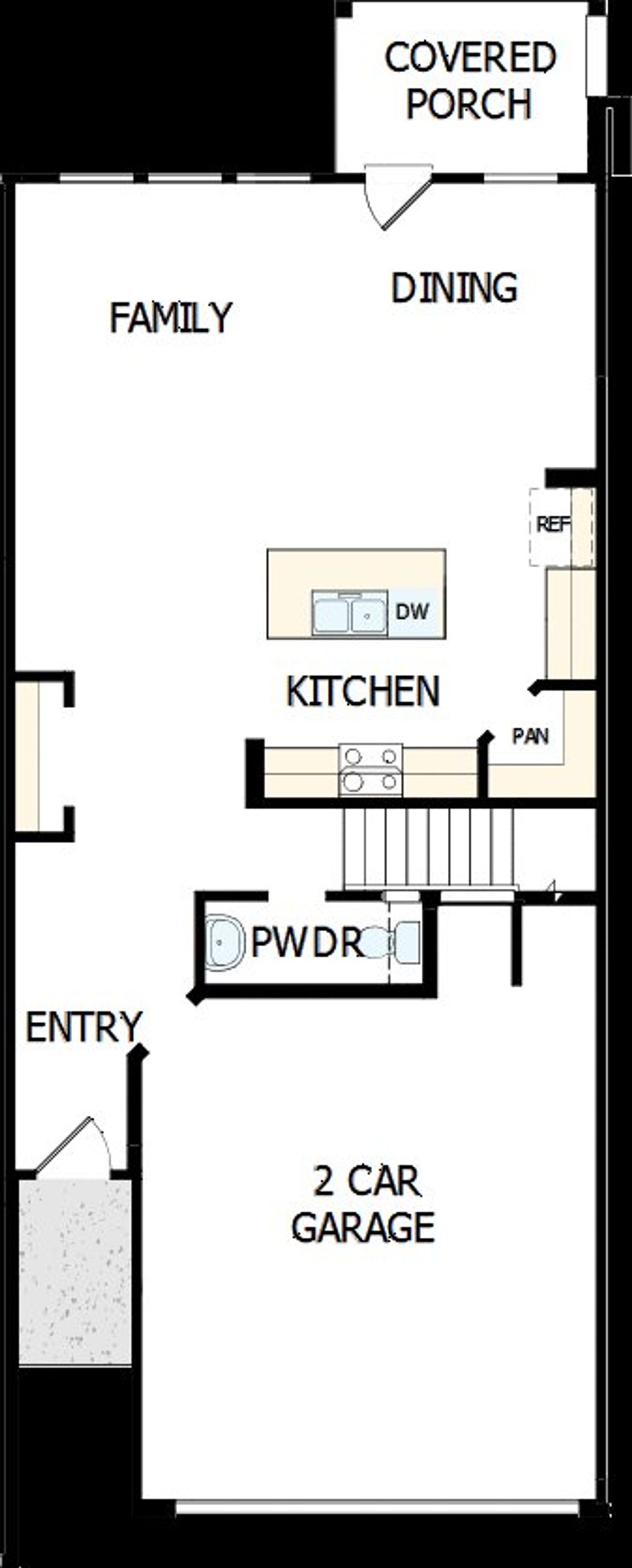 2D floor plan layout of this home in Westview Towns, Waxhaw, NC (Image 2).