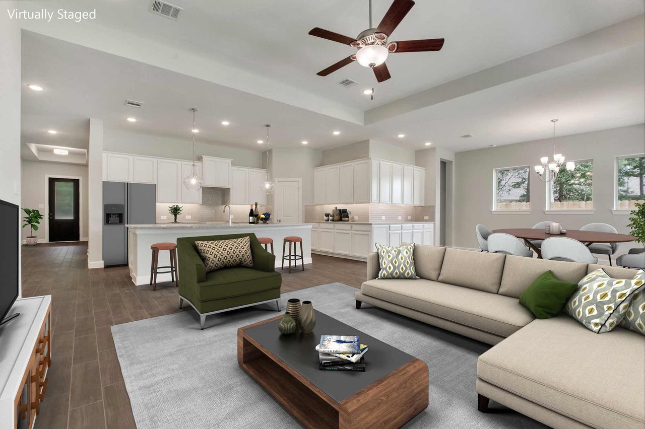 Representative furnished interior of a home built from the The Bynum by David Weekley Homes in Sienna 65' Homesites, Missouri City (Image 2). Representative furnished interior of a home built from the The Bynum by David Weekley Homes in Sienna 65' Homesites, Missouri City (Image 2).