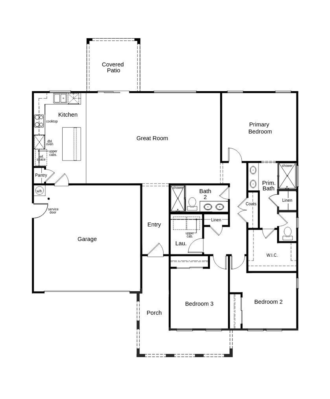 2D floor plan layout of this home in Arroyo Vista II, Casa Grande, AZ (Image 2).