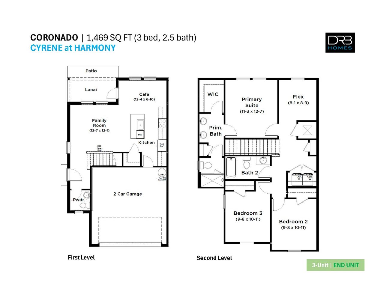 2D floor plan layout of this home in Cyrene at Harmony, St. Cloud, FL (Image 2).