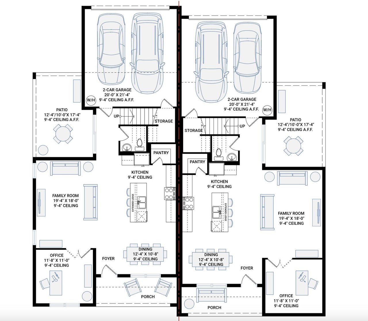 2D floor plan layout for the Timberland Paired by Cardel Homes in North River Ranch, Parrish, FL (Image 2). 2D floor plan layout for the Timberland Paired by Cardel Homes in North River Ranch, Parrish, FL (Image 2).