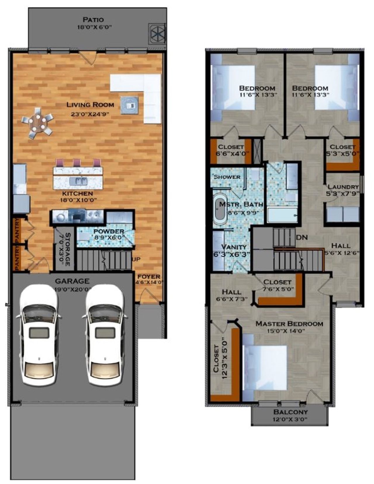 2D floor plan layout for the Bristol A by Havendale Homes in Brentwood Court, The Colony, TX (Image 2).