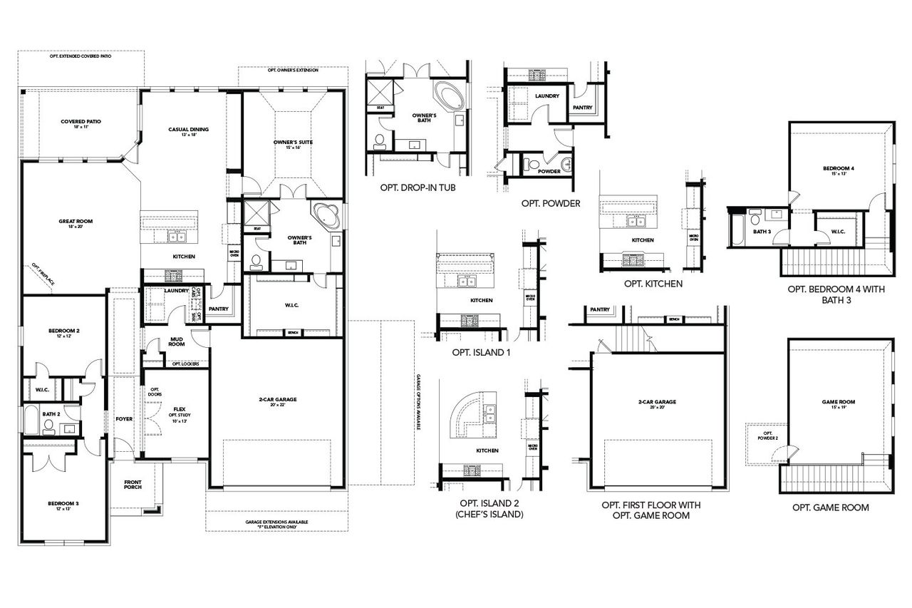 2D floor plan layout of this home in Westside Preserve Classic, Midlothian, TX (Image 2).