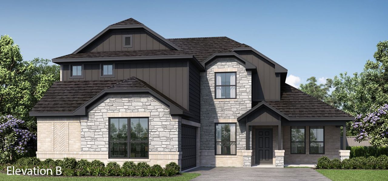 Front exterior of a new home in Summerwood, Red Oak, TX, highlighting curb appeal (Image 2).