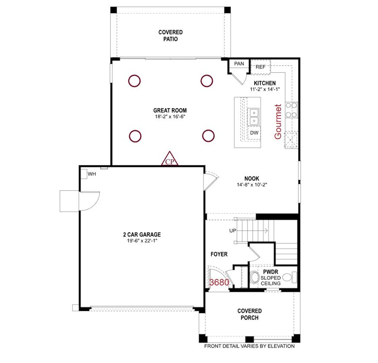 2D floor plan layout of this home in Redwood Valley at Acclaim, Avondale, AZ (Image 2).