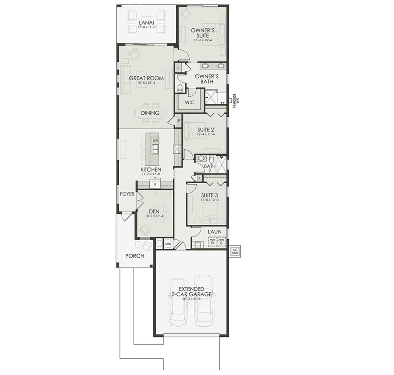 2D floor plan layout of this home in Shellstone at Waterside, Sarasota, FL (Image 2). 2D floor plan layout of this home in Shellstone at Waterside, Sarasota, FL (Image 2).