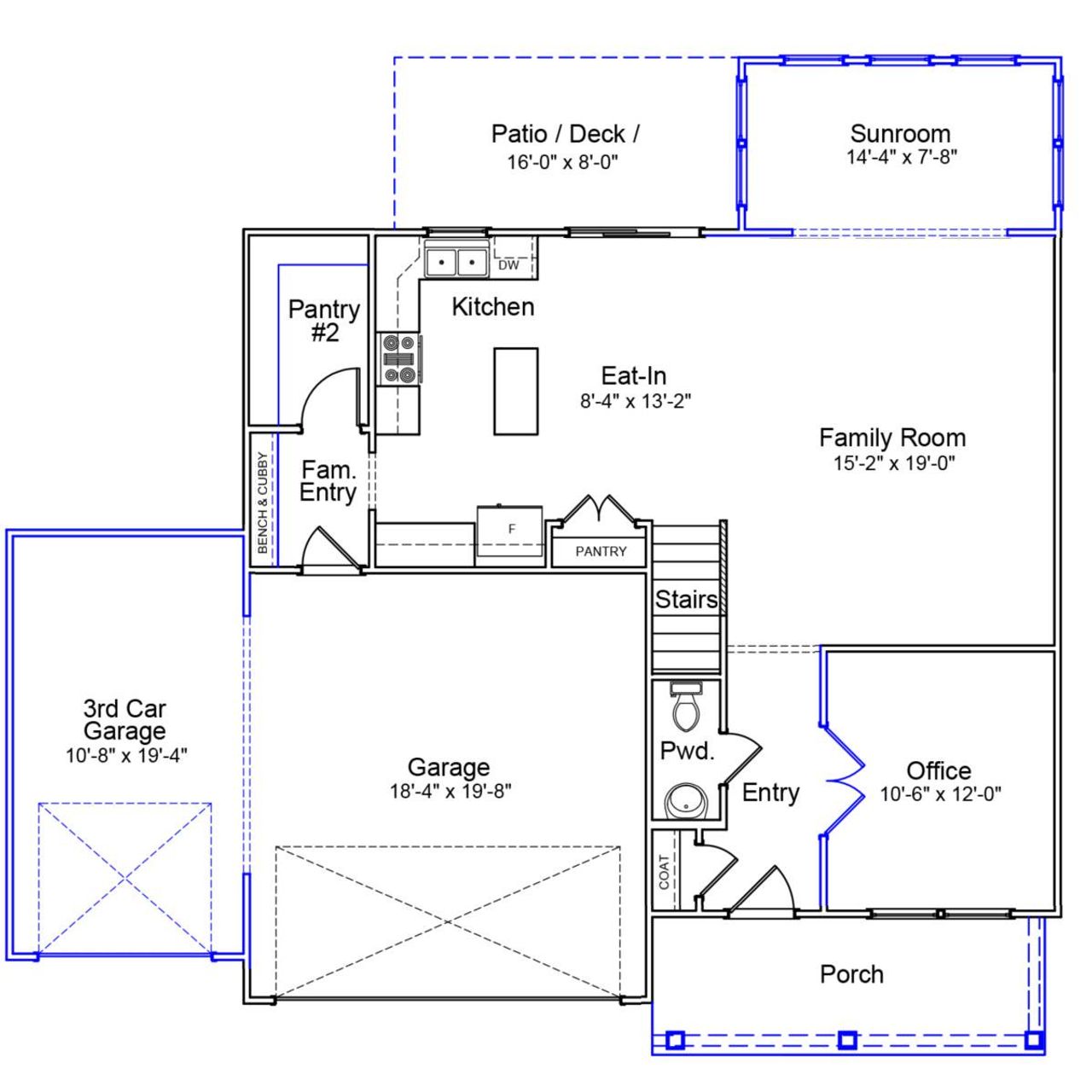2D floor plan layout of this home in Windsor Forest, Anderson, SC (Image 2).