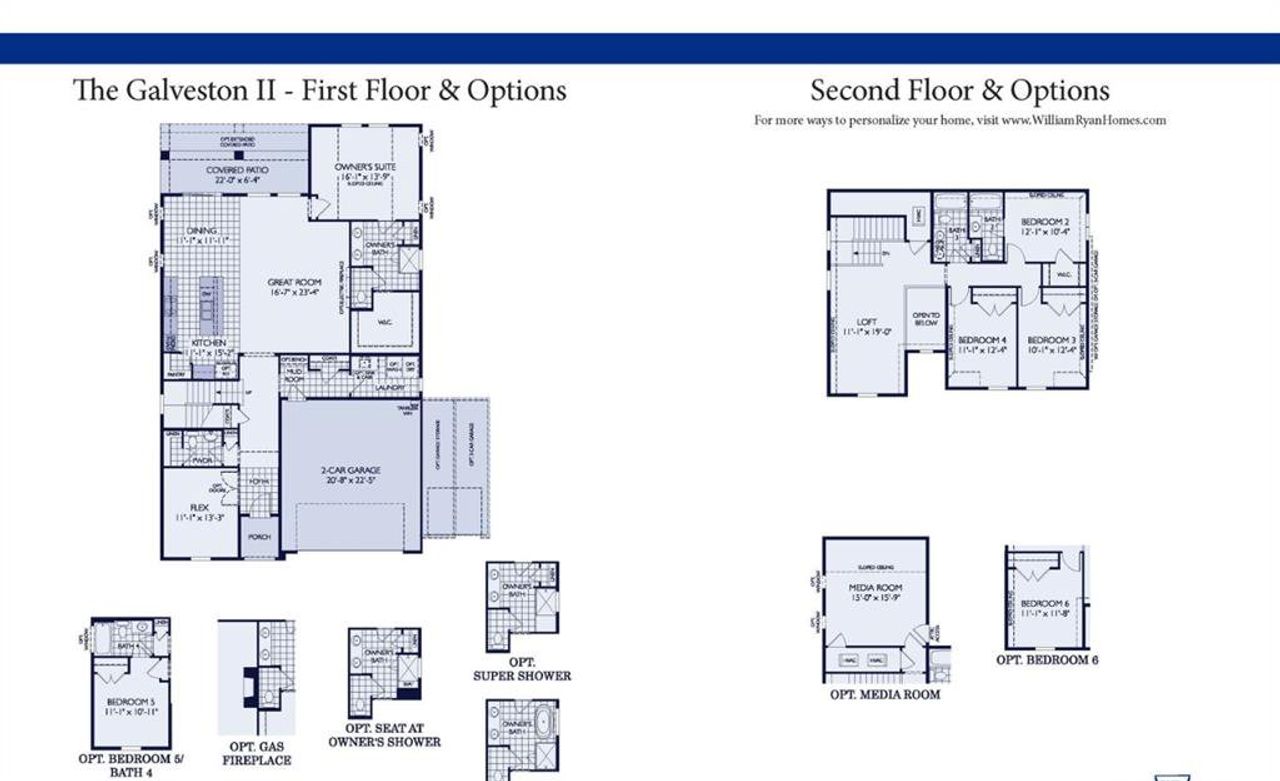 The Galveston II Floorplan Options The Galveston II Floorplan Options