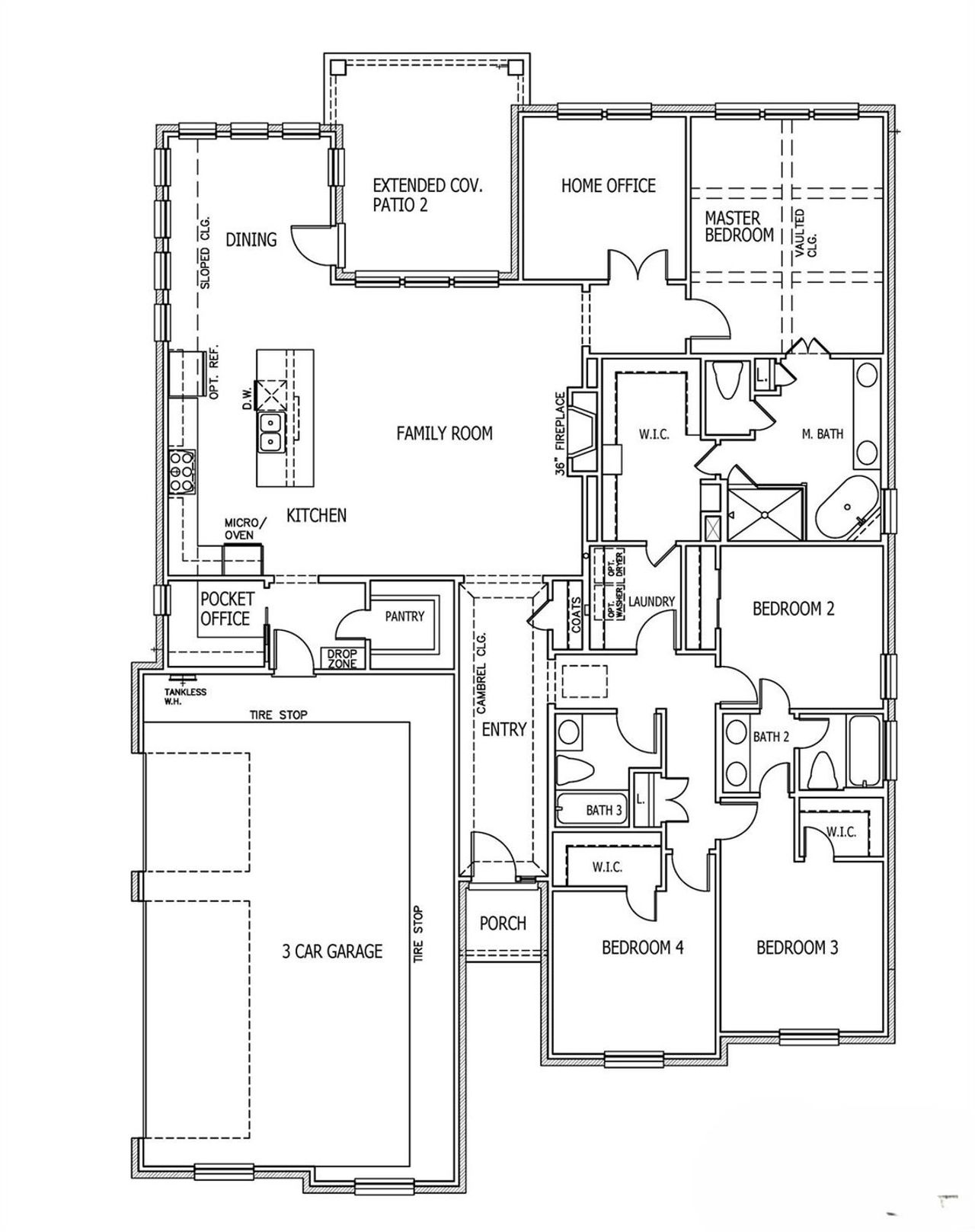 2D floor plan layout of this home in Double Eagle Ranch, Cedar Creek, TX (Image 2).