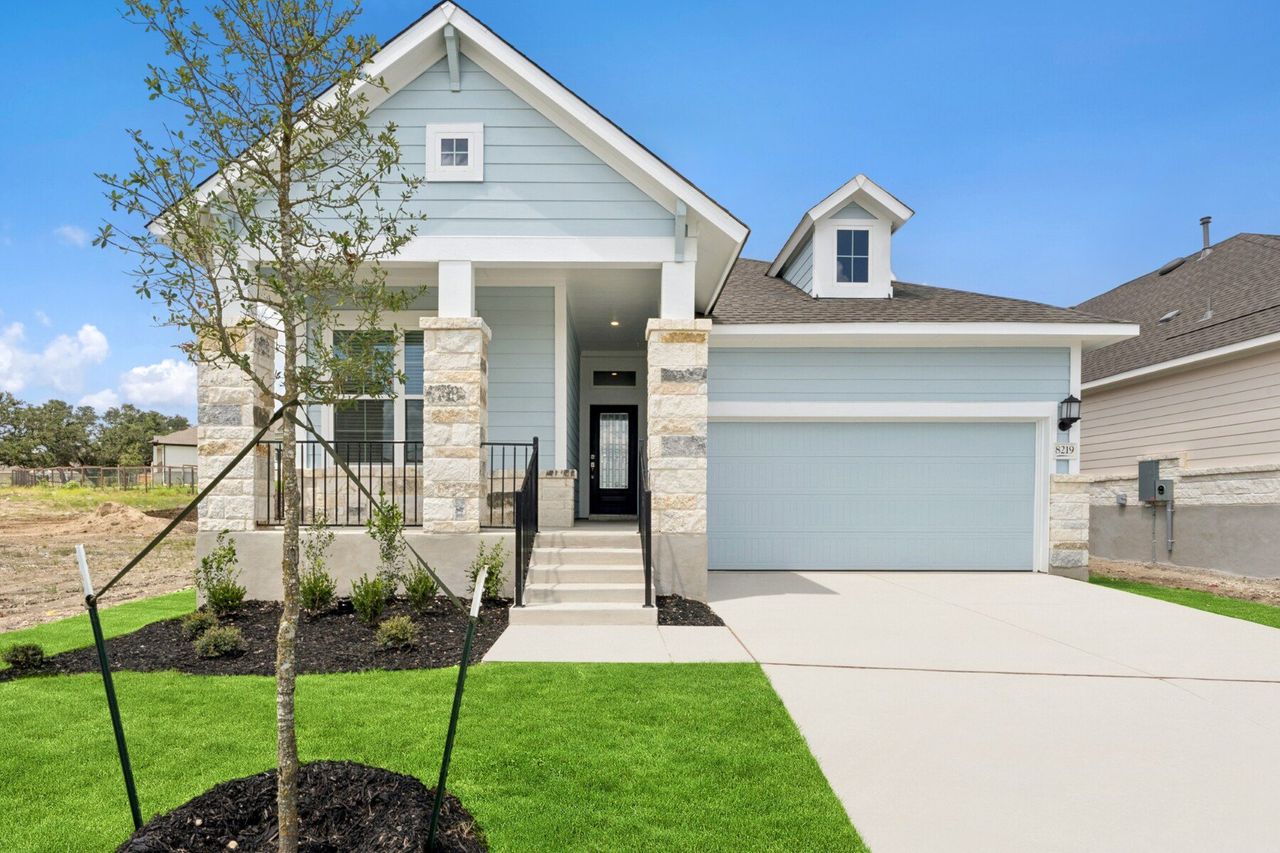 Representative exterior details of a home built from the The Palmilla by David Weekley Homes in Solterra - Garden Series, Mesquite (Image 2). Representative exterior details of a home built from the The Palmilla by David Weekley Homes in Solterra - Garden Series, Mesquite (Image 2).