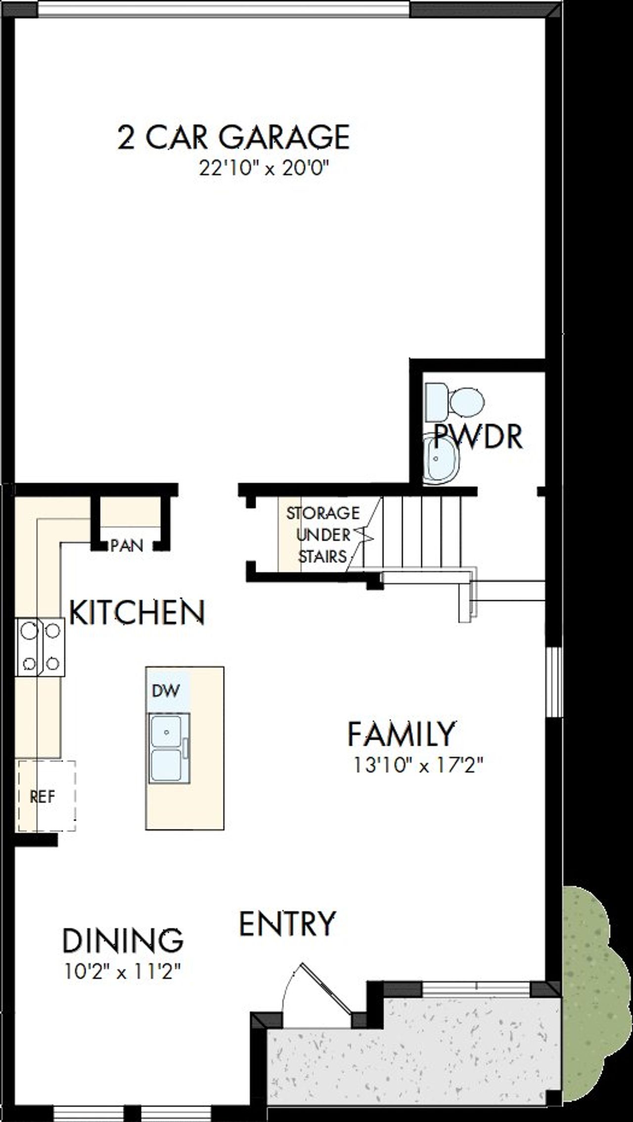 2D floor plan layout of this home in Emerald Landing at Waterside at Lakewood Ranch – Towns, Sarasota, FL (Image 2).