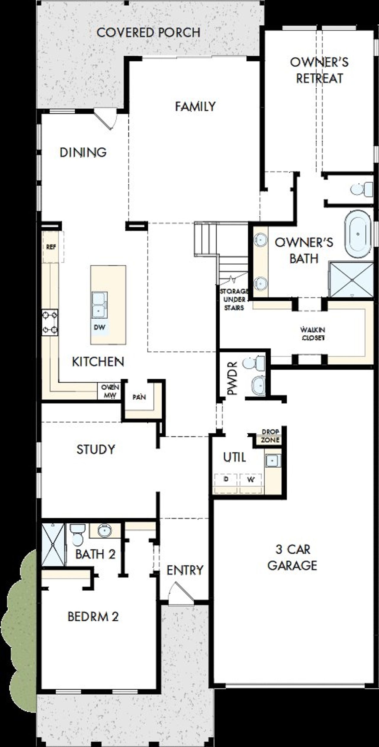 2D floor plan layout of this home in Furst Ranch, Bartonville, TX (Image 2).