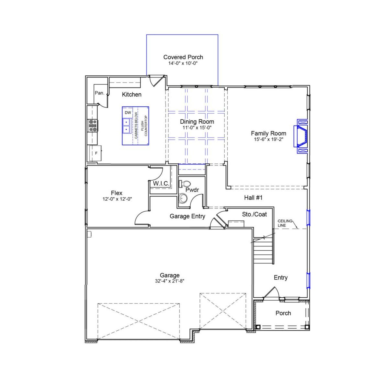 2D floor plan layout of this home in Landing at Pine Lake, Anderson, SC (Image 2).