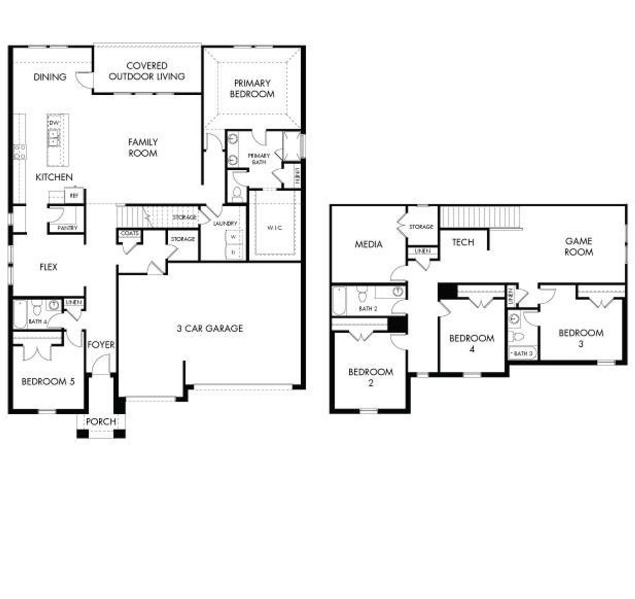 2D floor plan layout of this home in Lakehaven - Premier Series, Farmersville, TX (Image 2).