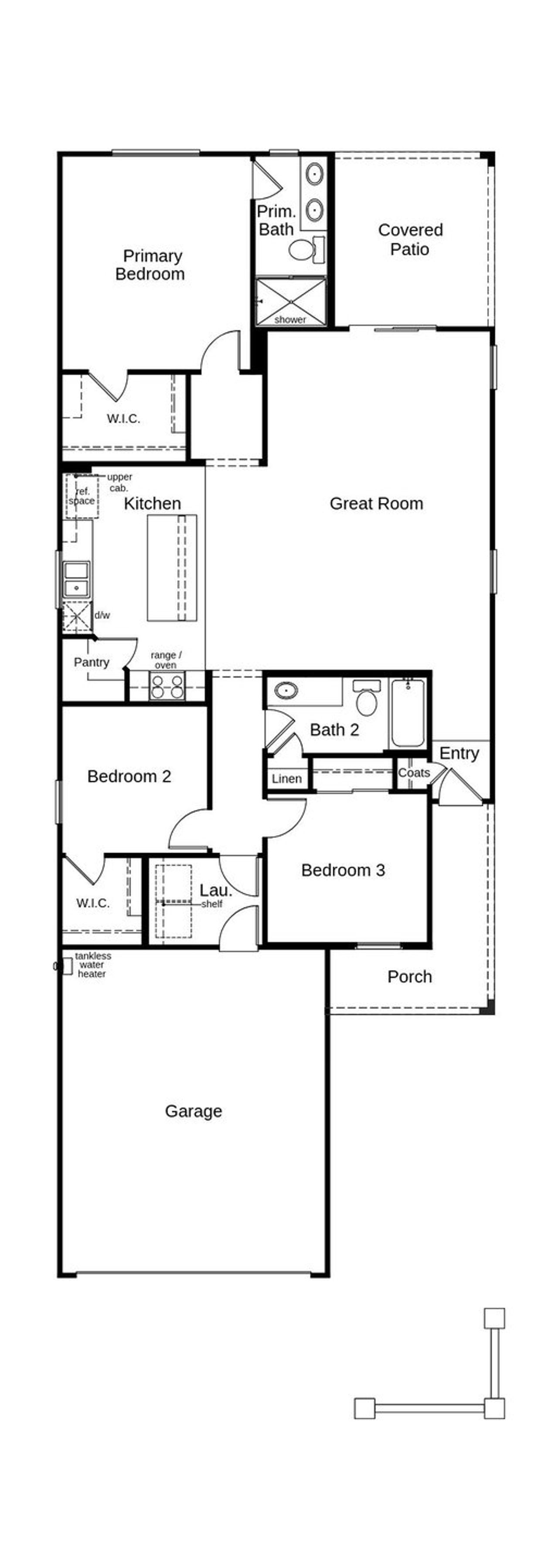 2D floor plan layout of this home in Mandarina Reserve, Marana, AZ (Image 2).