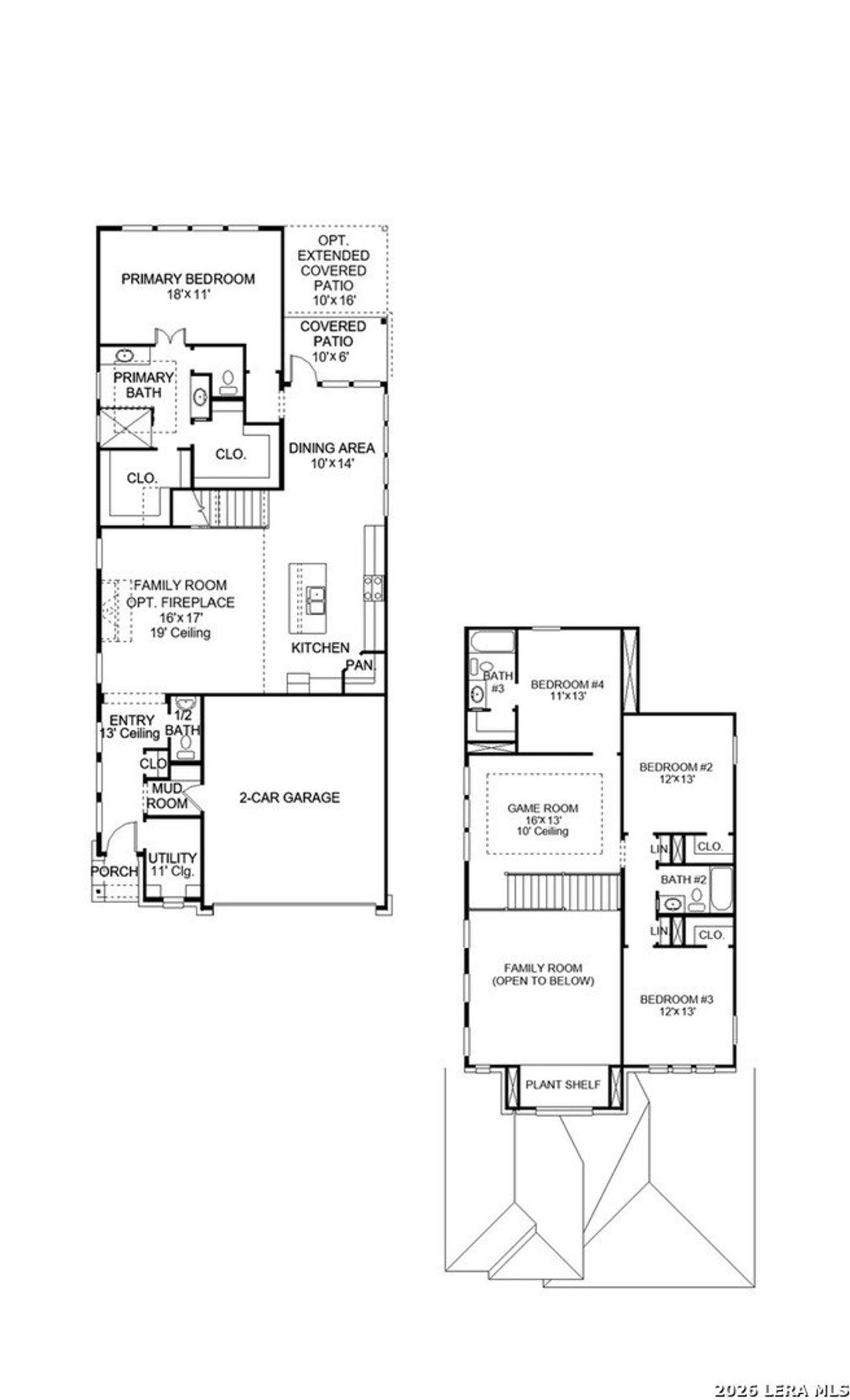2D floor plan layout of this home in The Parklands, Schertz, TX (Image 2).