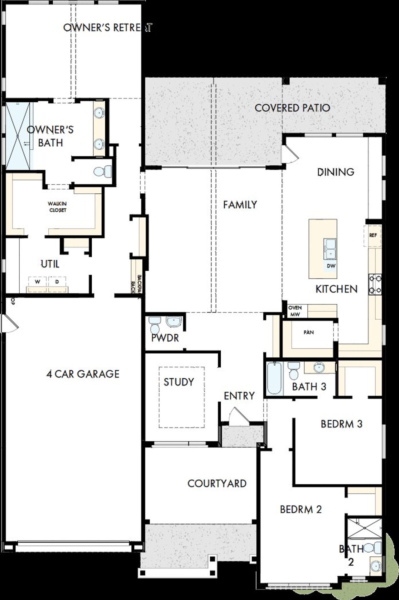 2D floor plan layout of this home in The Ridge at Victory, Buckeye, AZ (Image 2).