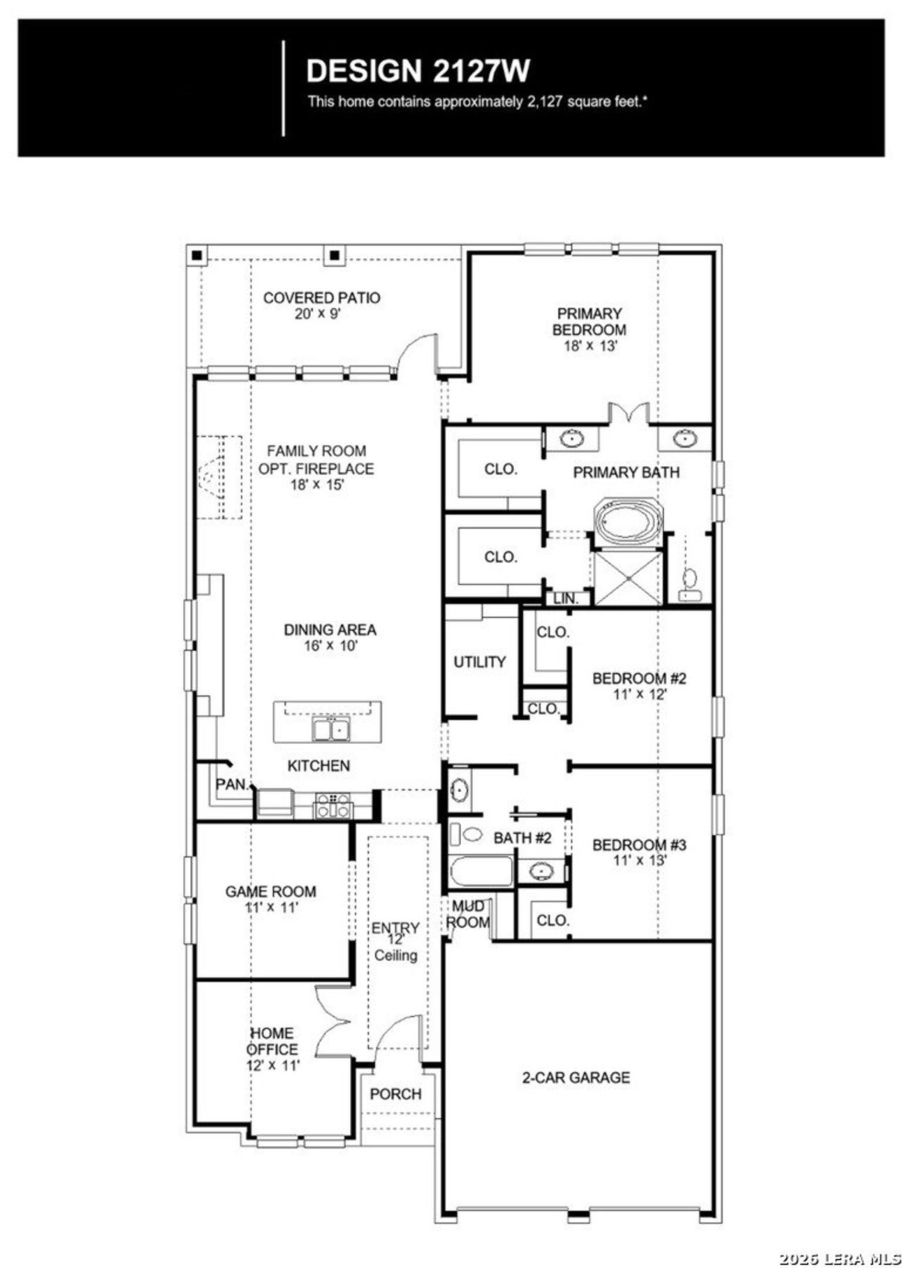 2D floor plan layout of this home in Esperanza, Boerne, TX (Image 2).