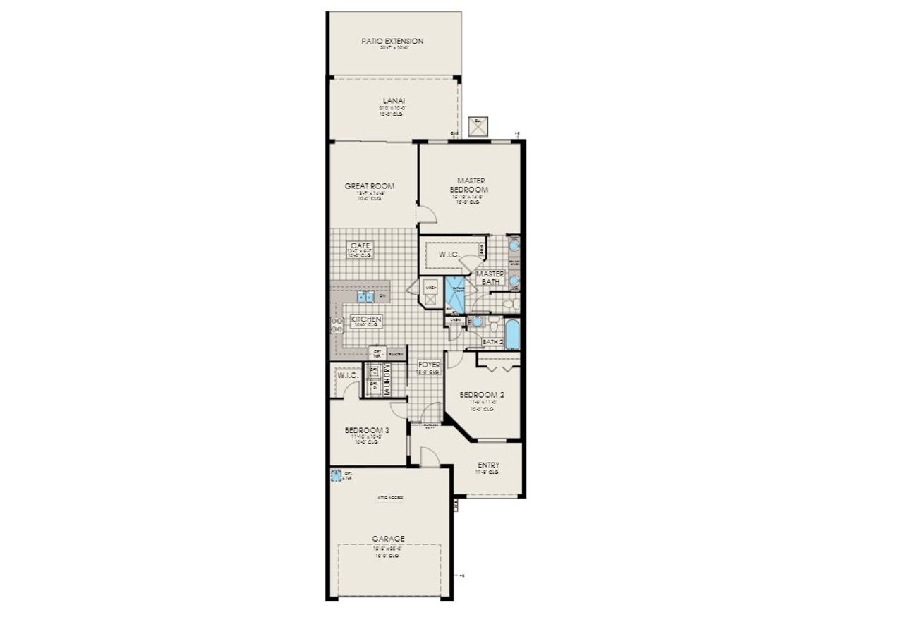 2D floor plan layout of this home in Avalonia, Melbourne, FL (Image 2).
